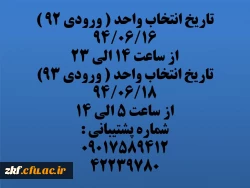 زمان انتخاب واحد