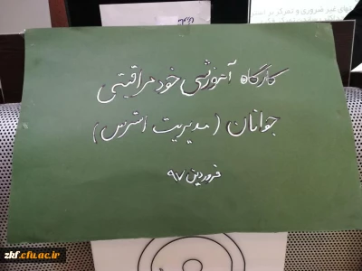 برگزاری کارگاه آموزشی خودمراقبتی جوانان و نوجوانان ( مدیریت استرس)
مرکز آموزش عالی زینب کبری (س)